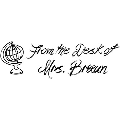 Globe From The Desk Of Custom Teacher Stamp - alternate view