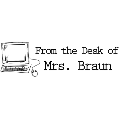 From The Desk Of - Computer Rubber Teacher Stamp