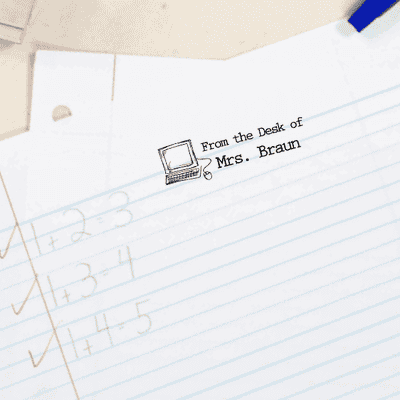 Computer From The Desk Of Custom Teacher Stamp - alternate view