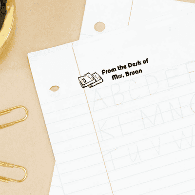 Text Books From The Desk Of Custom Teacher Stamp - alternate view