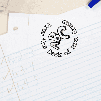 ABC From The Desk Of Custom Teacher Stamp - alternate view