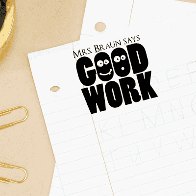 Good Work Cartoon Faces Teacher Stamp - alternate view