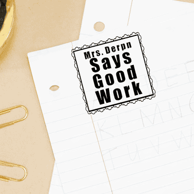 Framed GOOD WORK Teacher Feedback Stamp - alternate view