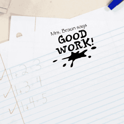 Good Work! Ink Splatter Teacher Stamp - alternate view