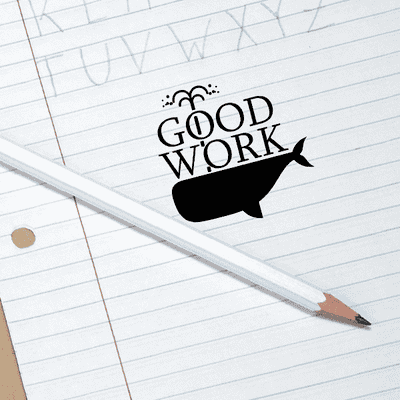Good Work Whale Custom Teacher Stamp - alternate view
