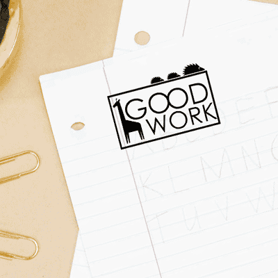 GOOD WORK Giraffe Teacher Feedback Stamp - alternate view