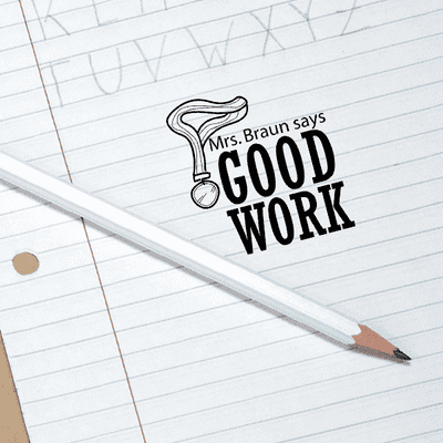 Good Work Award Medal Custom Teacher Stamp - alternate view