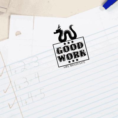 GOOD WORK Dragon Teacher Feedback Stamp - alternate view