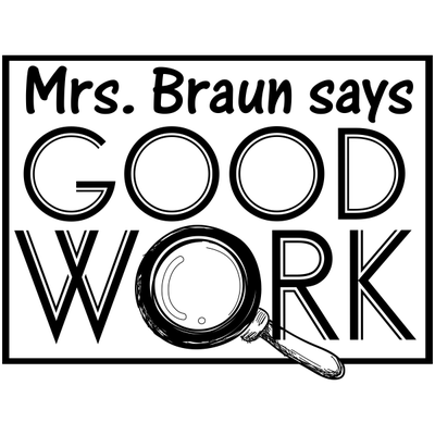 Feedback - Good Work Magnifying Glass Rubber Teacher Stamp