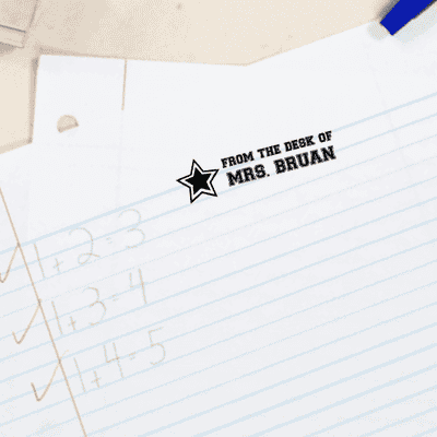Jersey Letter From The Desk Of Teacher Stamp - alternate view