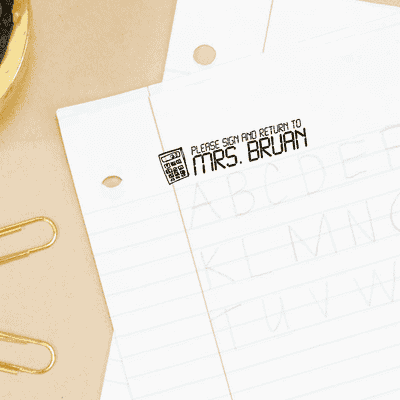 Calculator Sign And Return Teacher Stamp - alternate view