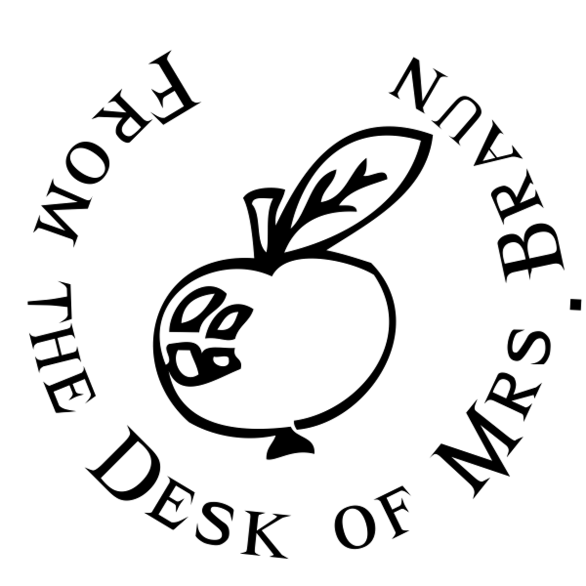 From The Desk Of - Apple Rubber Teacher Stamp
