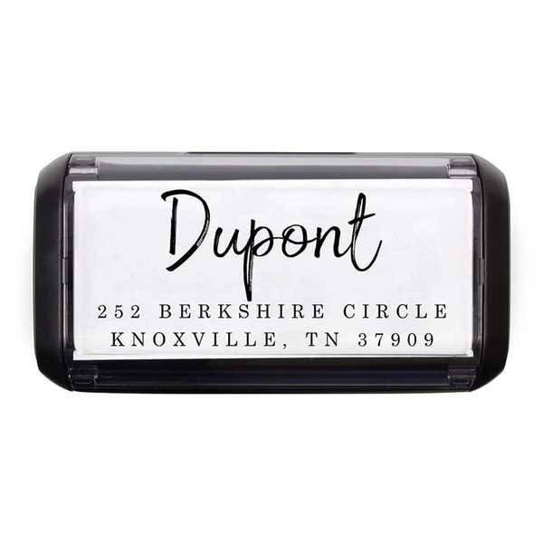 Overhead view of the Dupont Brush Return Address Stamp