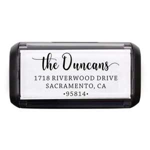 Overhead view of the Duncan Script Address Stamp