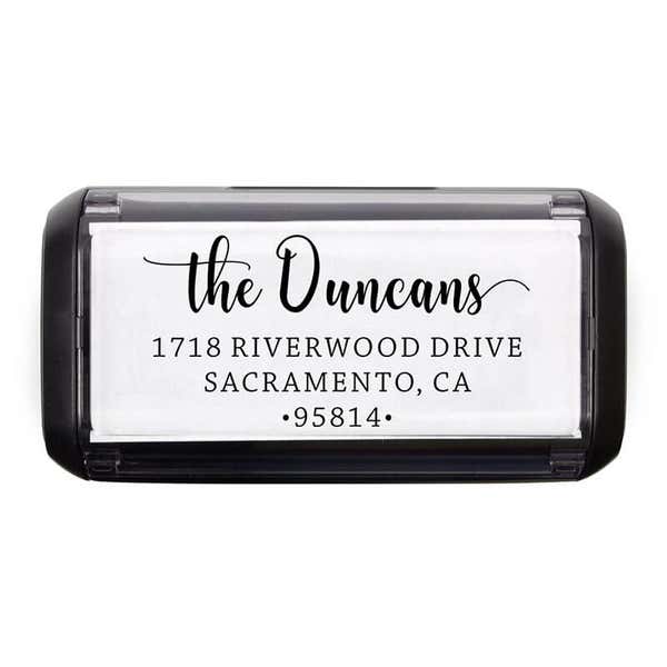 Overhead view of the Duncan Script Address Stamp
