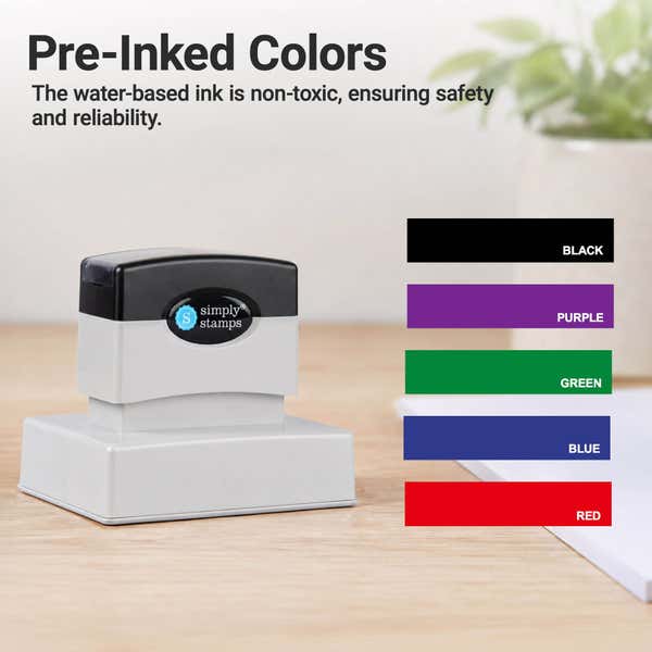 Chart of available pre-inked ink colors for the Self-Inking Logo Address Stamp
