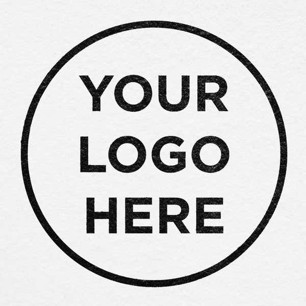 Custom logo design stamped onto paper stationery