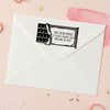 Chocolate Bar Return Address Stamp – stamped impression lifestyle photo