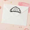 Croissant Return Address Stamp – stamped impression lifestyle photo