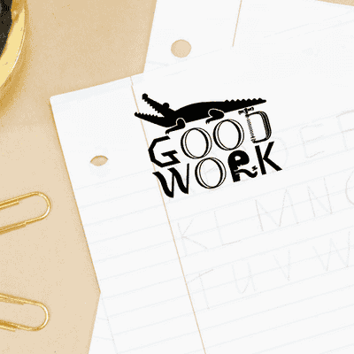 GOOD WORK Alligator Teacher Feedback Stamp - alternate view