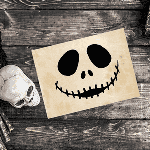 Skeletal Jack Halloween Rubber Stamp Imprint Example