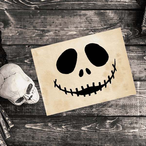 Skeletal Jack Halloween Rubber Stamp Imprint Example