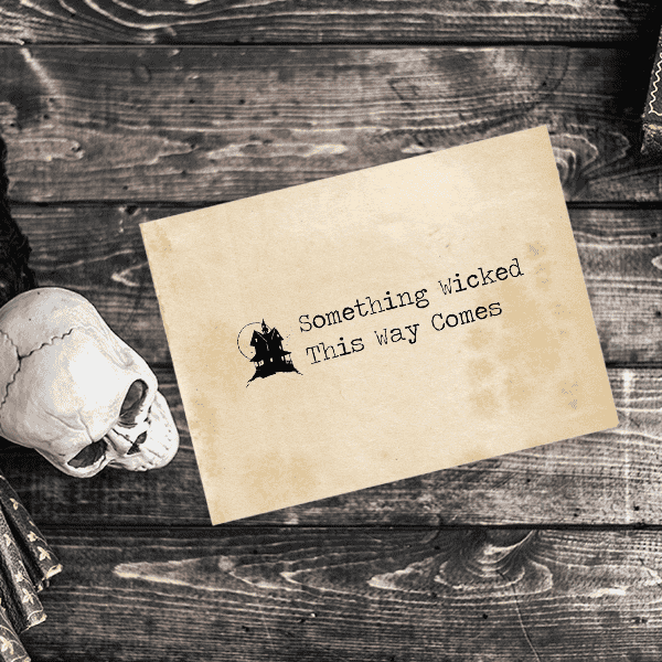 Something Wicked Haunted House Halloween Rubber Stamp Imprint Example