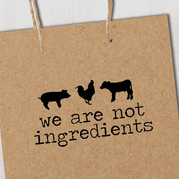 We Are Not Ingredients Rubber Stamp Imprint Example
