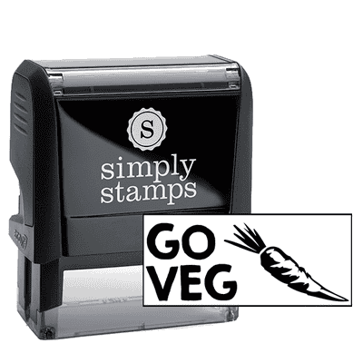 GO VEG Carrot Rubber Stamp