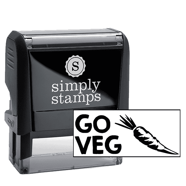 GO VEG Carrot Rubber Stamp