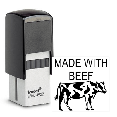 Made With Beef Rubber Stamp