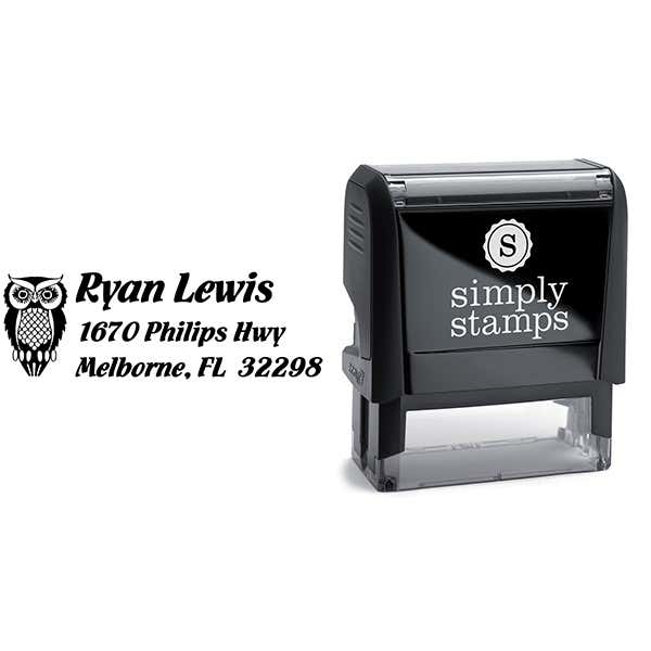 Owl Return Address Stamp Body and Design