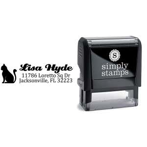 Sitting Cat Return Address Stamp Body and Design