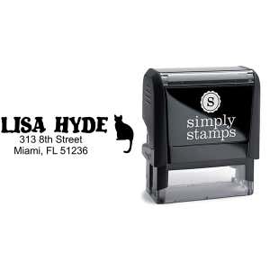 Posing Cat Return Address Stamp Body and Design