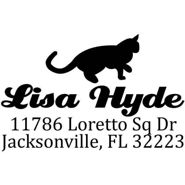 Pouncing cat address stamp