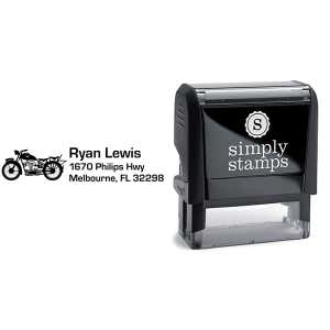 Roadster Motorcycle Return Address Stamp Body and Design