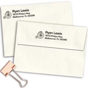High Wheel Bicycle Return Address Stamp Imprint Example
