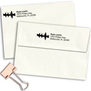 Jon Boat Fishing Return Address Stamp Imprint Example