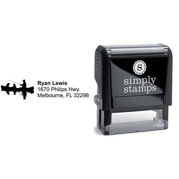 Jon Boat Fishing Return Address Stamp Body and Design