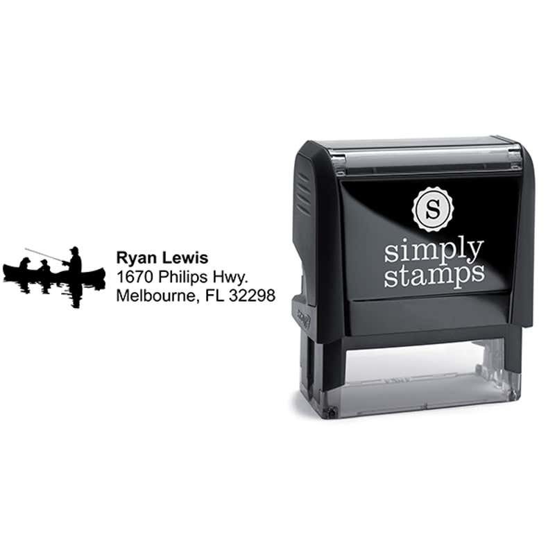 Jon Boat Fishing Return Address Stamp Body and Design