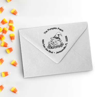 Witch Hat Pumpkin Patch Rubber Stamp - alternate view