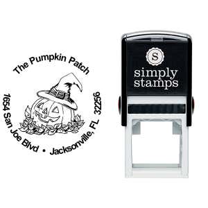 Witch Hat Pumpkin Patch Rubber Stamp Body and Design