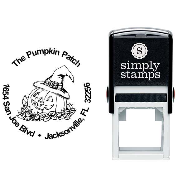 Witch Hat Pumpkin Patch Rubber Stamp Body and Design