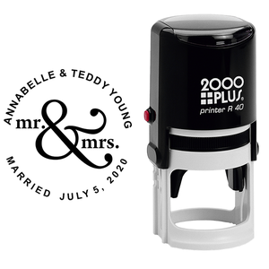 Mr & Mrs Save The Date Rubber Stamp Body and Design