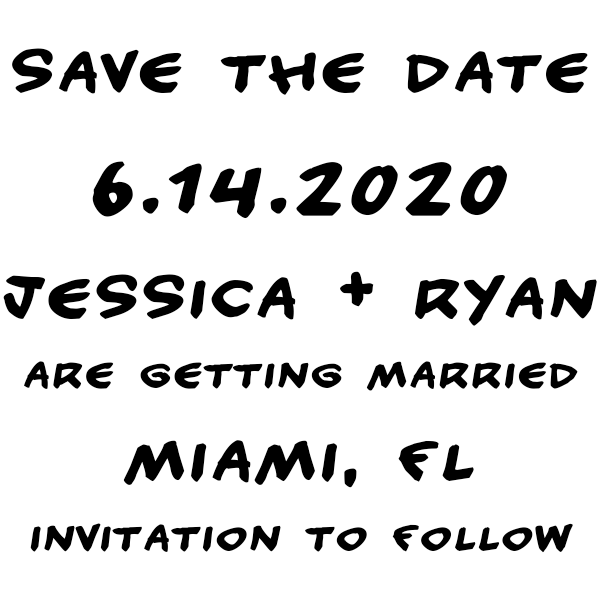 Handwritten Note Save The Date Rubber Stamp