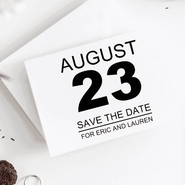 Calendar Page Save The Date Rubber Stamp Imprint Example