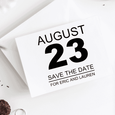 Calendar Page Save The Date Rubber Stamp - alternate view