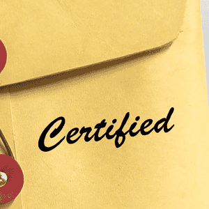 Certified Cursive Office Rubber Stamp