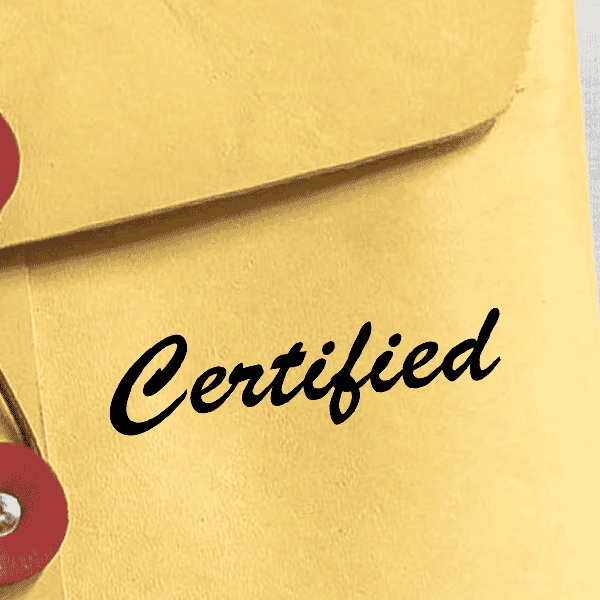 Certified Cursive Office Rubber Stamp