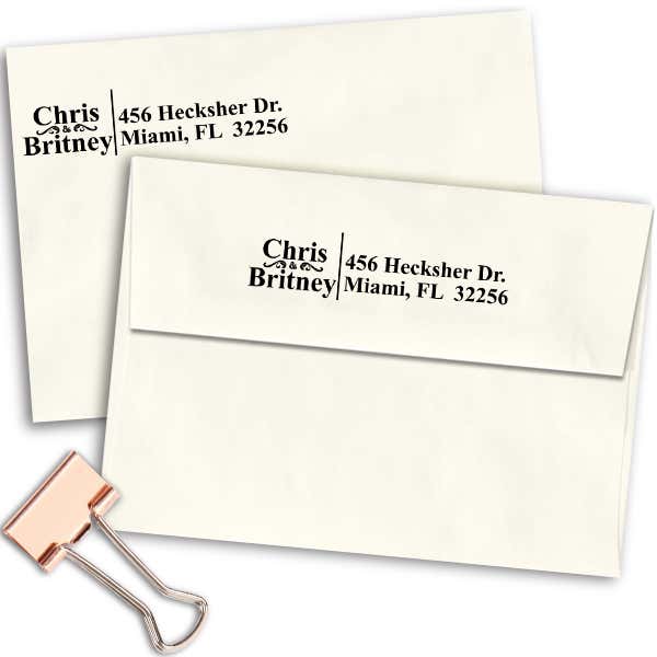 Simple Horizontal Scroll Custom Address Stamp Imprint Example